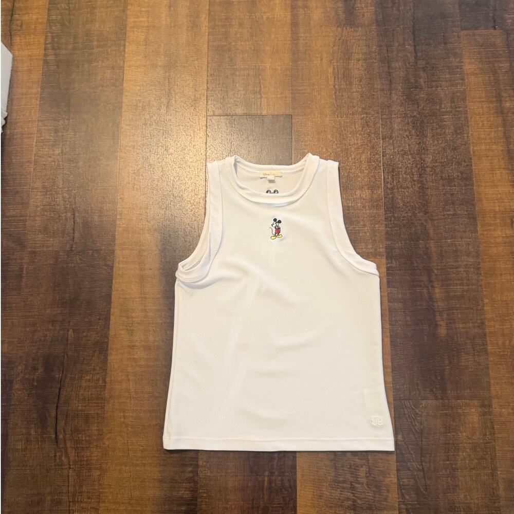Disney x Albion Fit Mickey Ribbed Tank Top White Sleeveless Medium - Picture 7 of 8